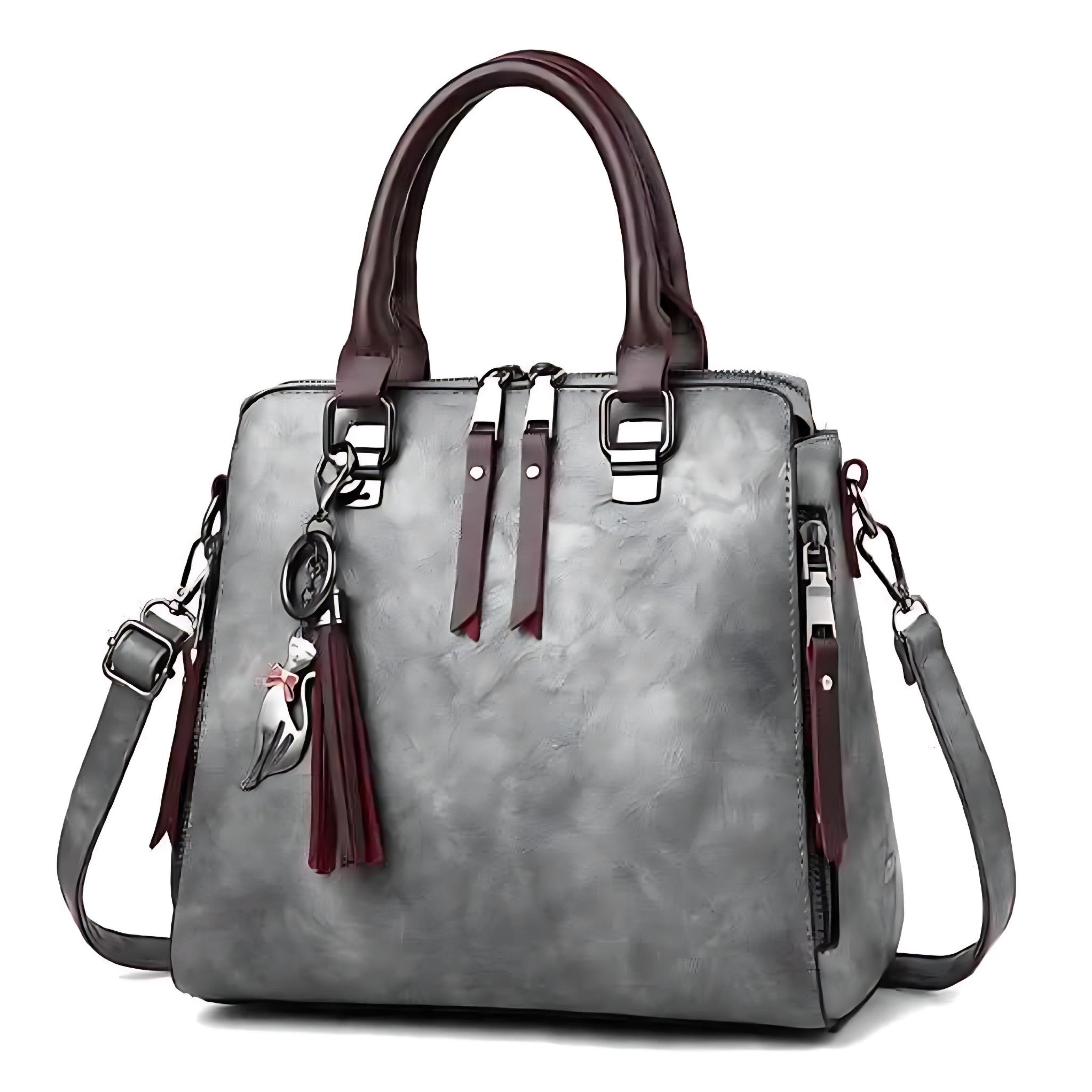 Charming Cat Tote Bag – Stylish PU Leather Purse for Women by Wave & Hang