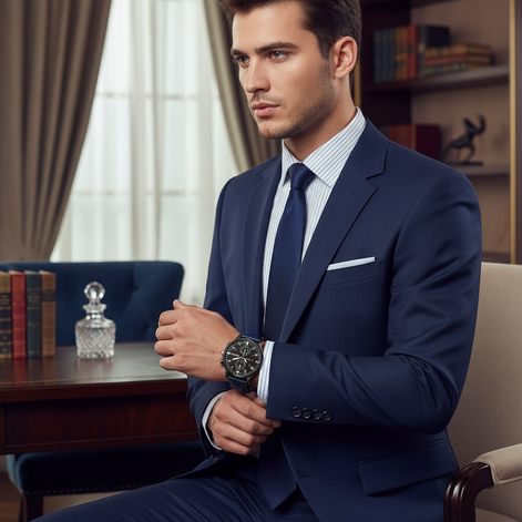 Men’s Retro Leather Band Quartz Watch – Classic Analog Timepiece by Wave & Hang