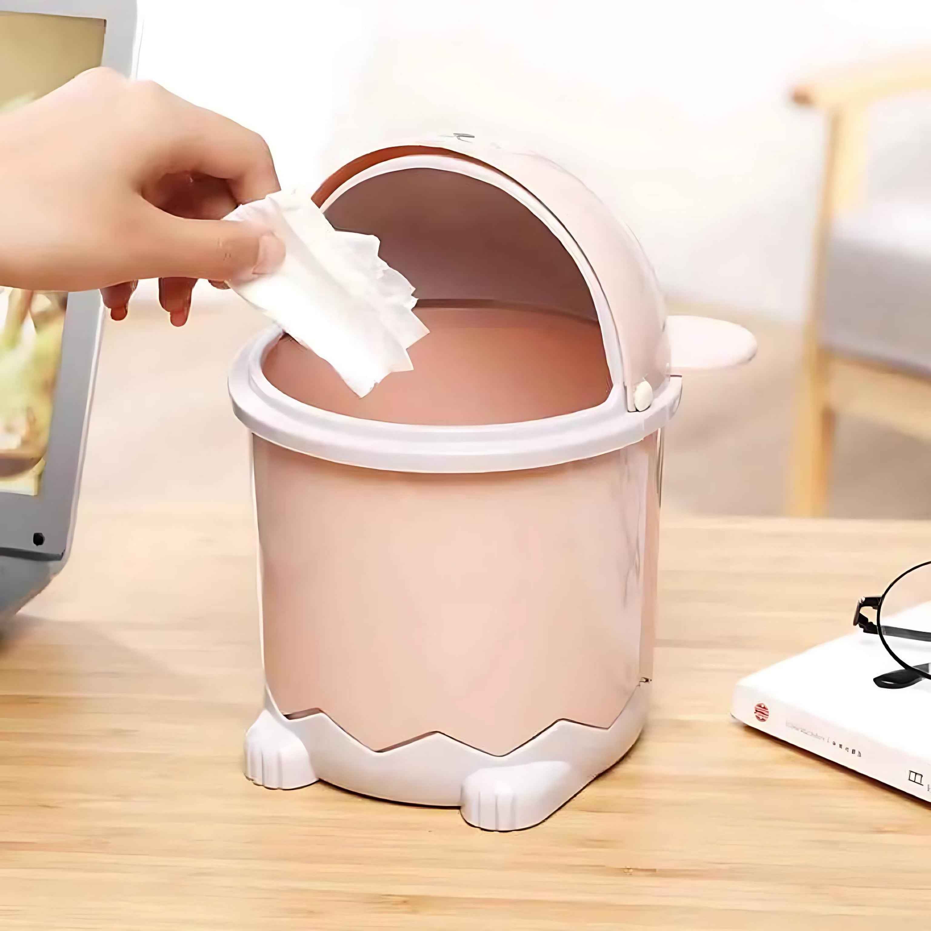 Panda Flip-Top Mini Trash Can | Cute Desktop Bin for Bathroom & Office