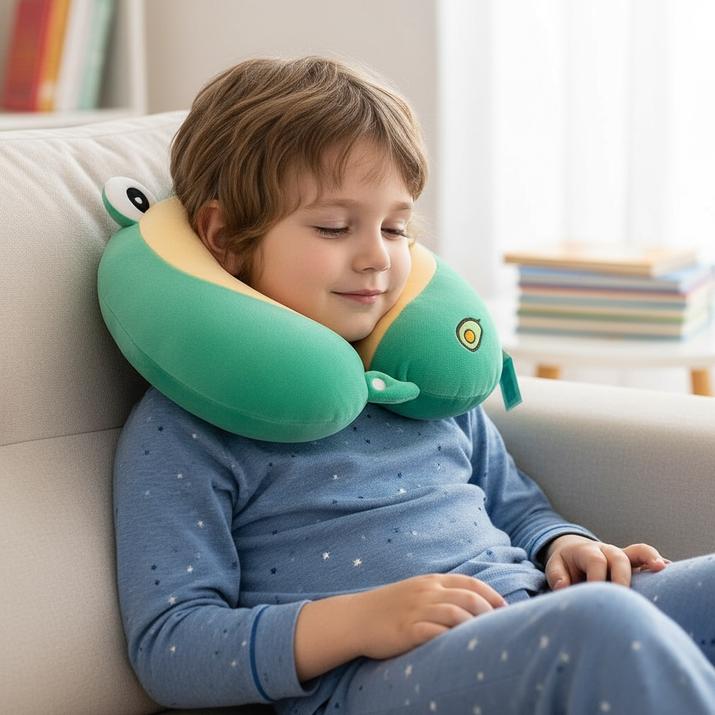 U-Shaped Memory Foam Neck Pillow With Animal Designs by Wave & Hang