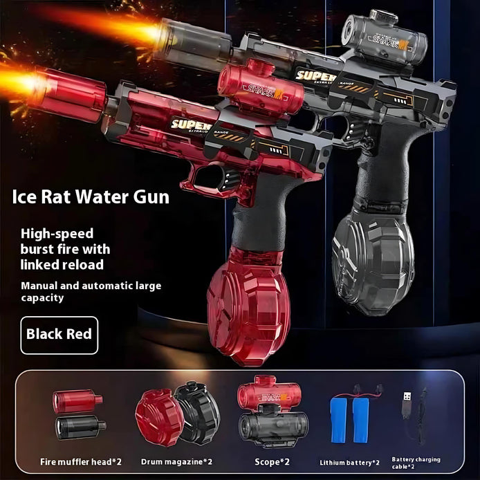 Ice Rat Electric Water Gun High Speed Rechargeable Blaster with LED by Wave & Hang