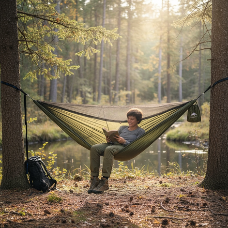 Homithley Camping Hammock - Lightweight with Mosquito Net, Portable