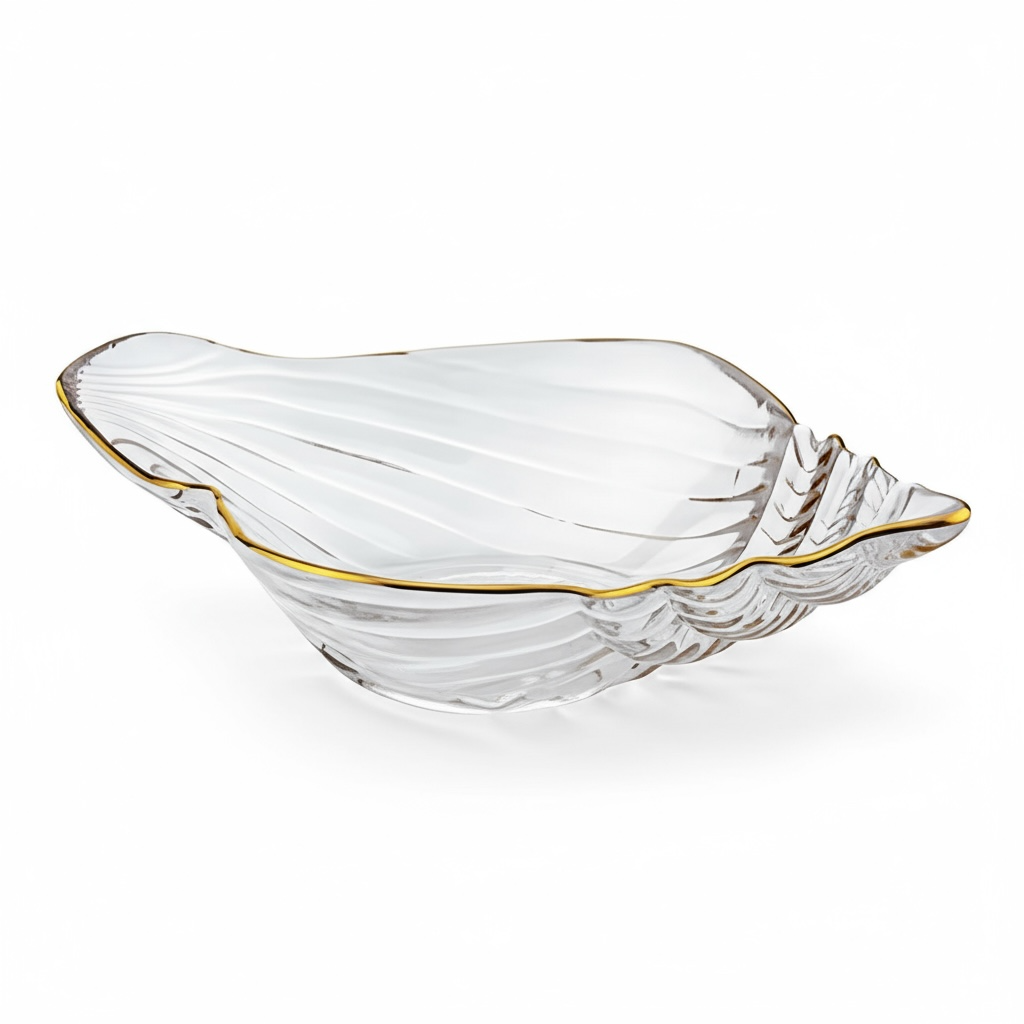 Creative Ocean Dim Sum Plate with Gilt Edging by Wave & Hang
