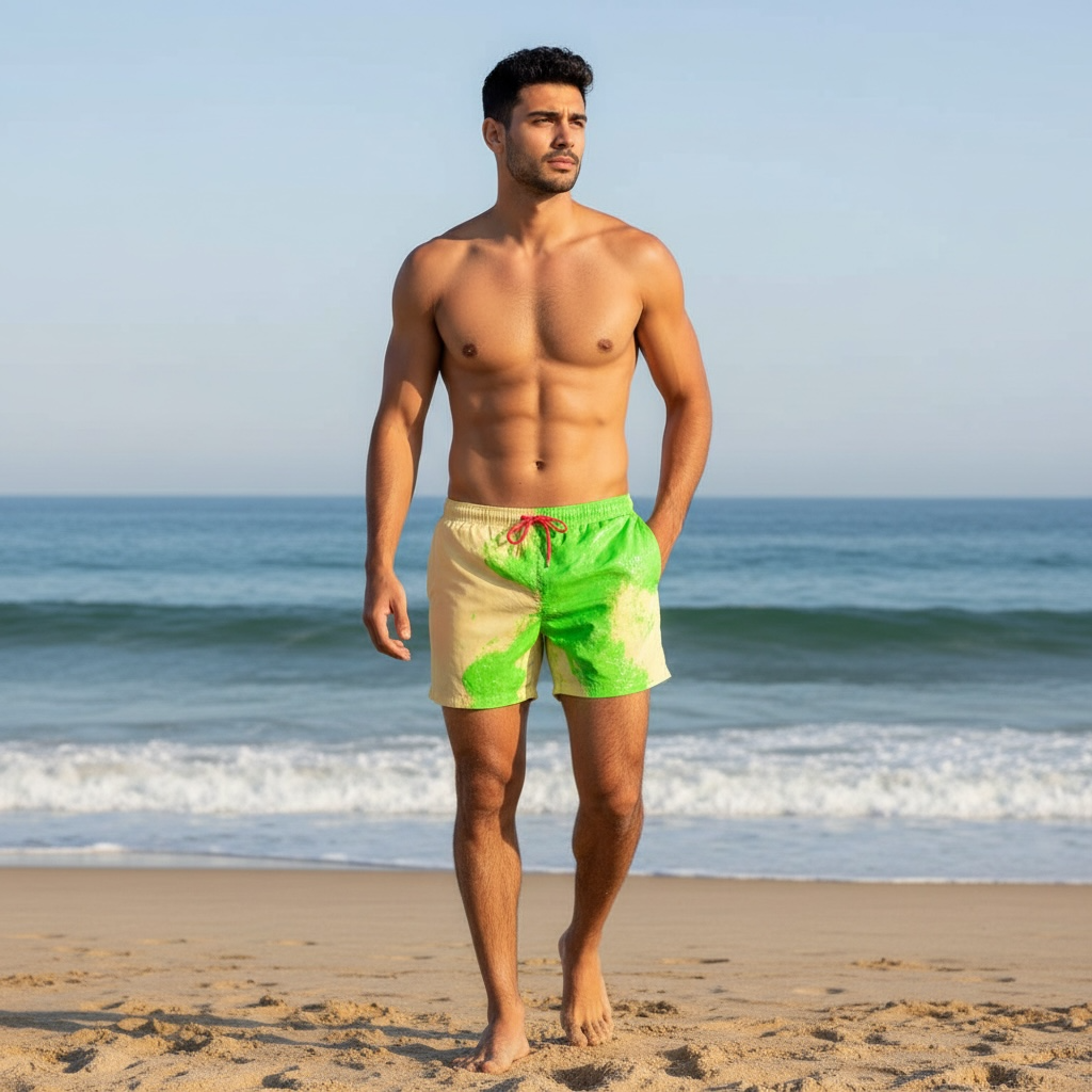 Color-Changing Beach Shorts – Heat & Water Reactive Swimwear by Wave & Hang