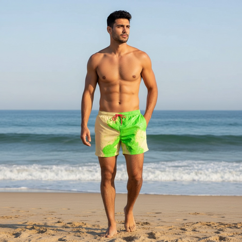 Color-Changing Beach Shorts – Heat & Water Reactive Swimwear by Wave & Hang