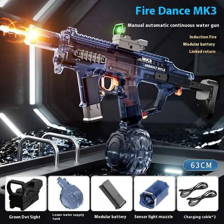 MK3 Electric Water Gun Toy – LED Lights, Long Range, High-Capacity Tank Blaster
