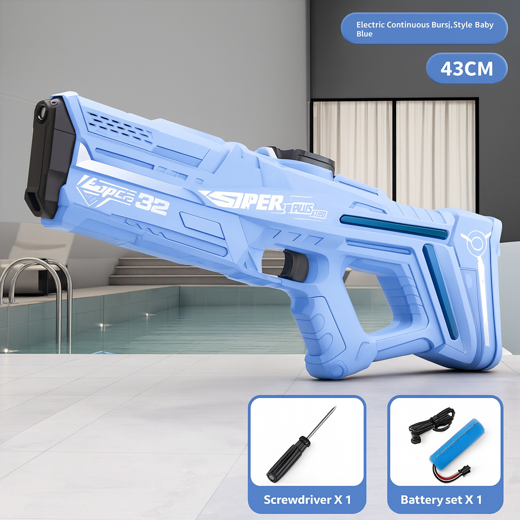 Viral Electric Repeating Water Gun – Long Range Rechargeable Blaster by Wave & Hang