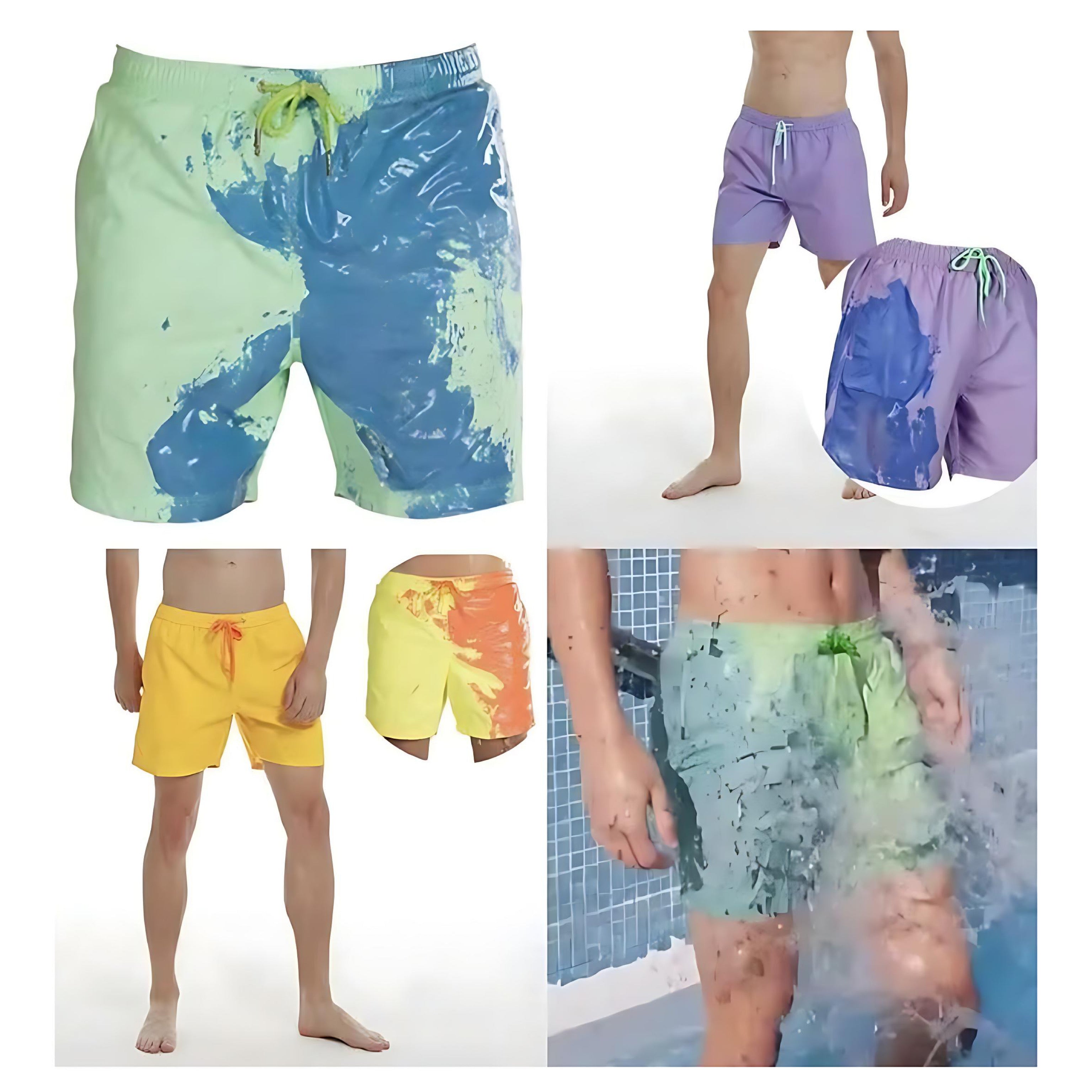 Color-Changing Beach Shorts – Heat & Water Reactive Swimwear by Wave & Hang