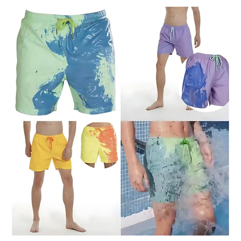 Color-Changing Beach Shorts – Heat & Water Reactive Swimwear by Wave & Hang