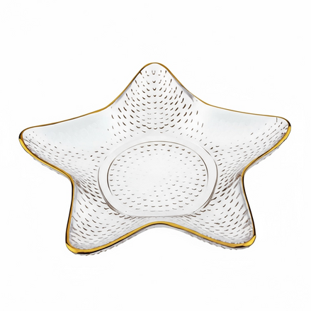 Creative Ocean Dim Sum Plate with Gilt Edging by Wave & Hang