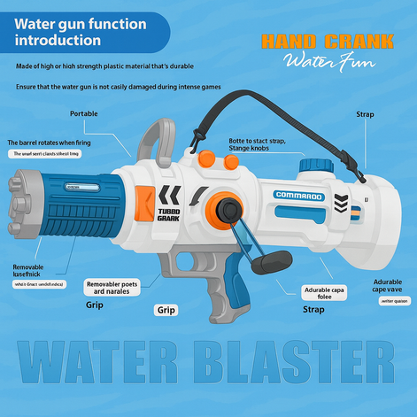 Gatling Hand-Crank Water Gun – Rapid-Fire Soaker for Ultimate Summer Battles by Wave & Hang