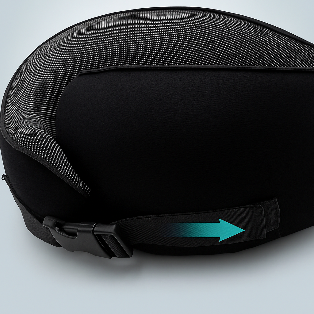 Premium Memory Foam Travel Neck Pillow Ergonomic U Shaped Support For Flights Cars And Office by Wave & Hang