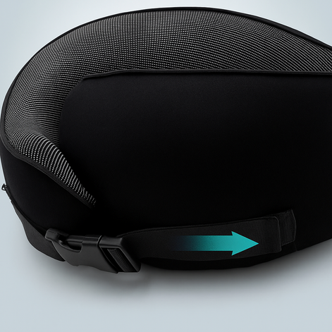 Premium Memory Foam Travel Neck Pillow Ergonomic U Shaped Support For Flights Cars And Office by Wave & Hang