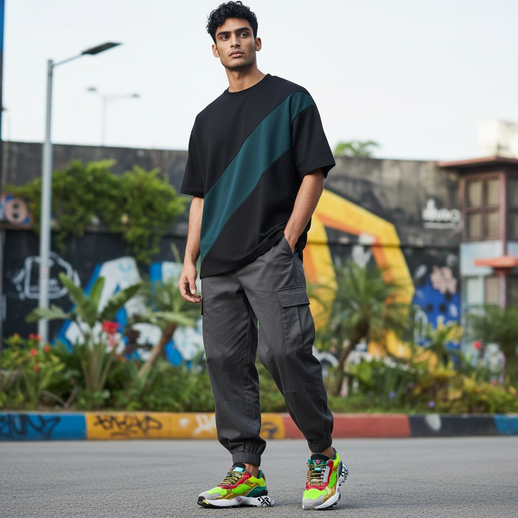 Men's Colorful Dad Sneakers | Trendy Comfort for Urban Style by Wave & Hang