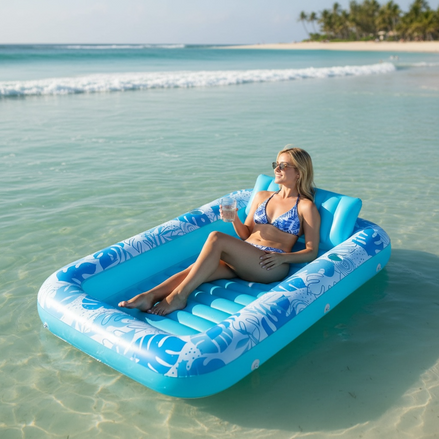 Inflatable Pool Floating Bed With Backrest For Adults by Wave & Hang