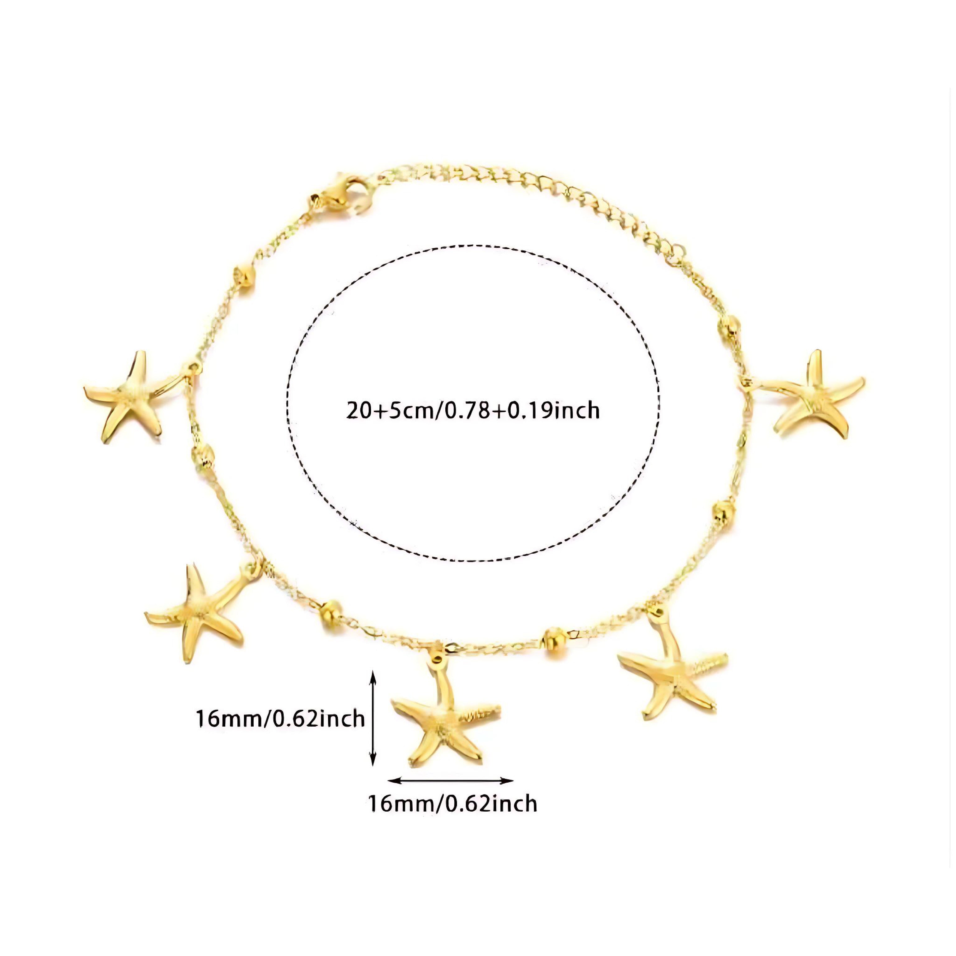 Ocean Charm Anklet – Seashell & Starfish Beach Jewelry by Wave & Hang