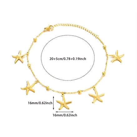 Ocean Charm Anklet – Seashell & Starfish Beach Jewelry by Wave & Hang