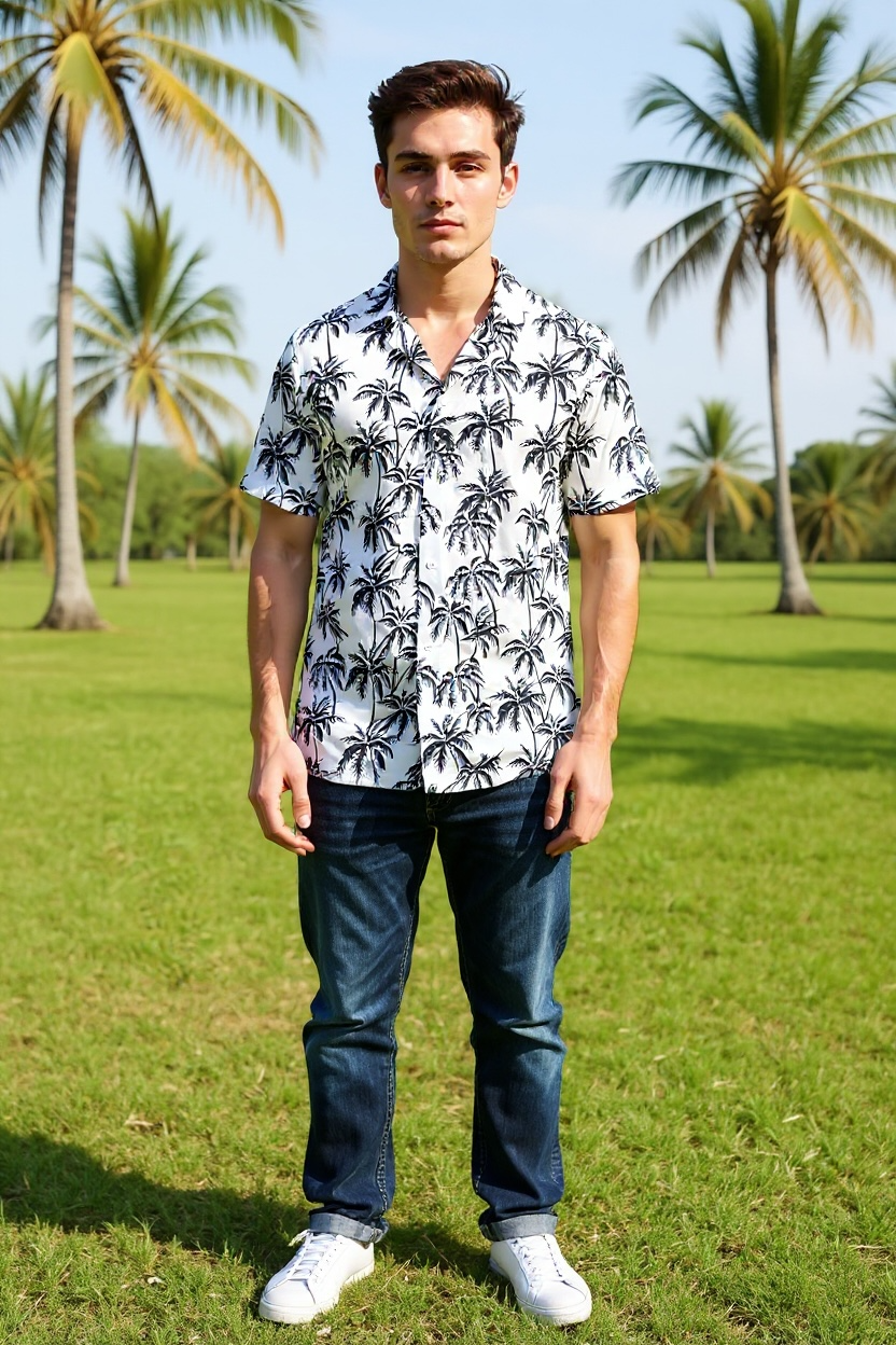 Men’s Floral Beach Shirt | Tropical Style for Summer Fun by Wave & Hang