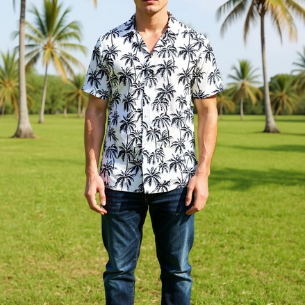 Men’s Floral Beach Shirt | Tropical Style for Summer Fun by Wave & Hang
