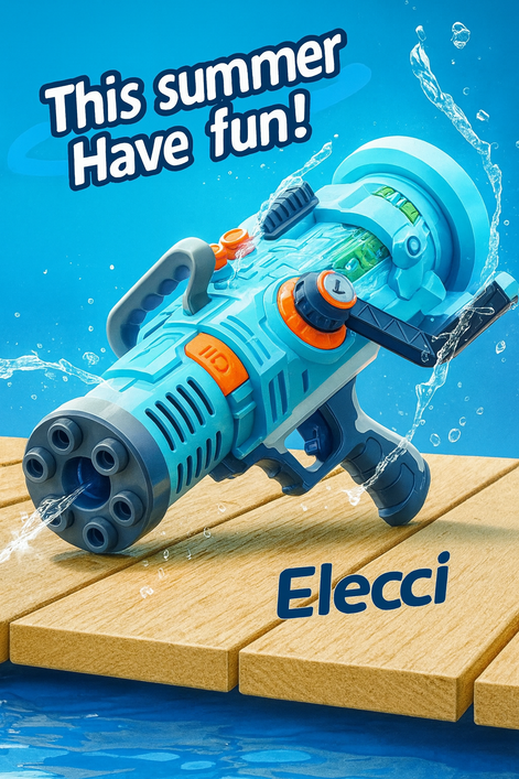 Gatling Hand-Crank Water Gun – Rapid-Fire Soaker for Ultimate Summer Battles by Wave & Hang