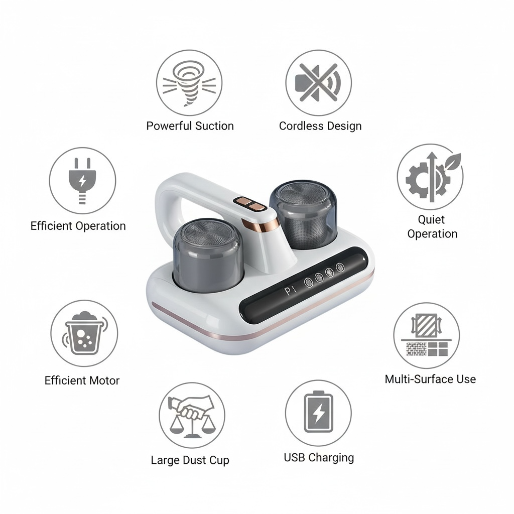Powerful Cordless Mattress Mite Remover - Effective Allergen Cleaner