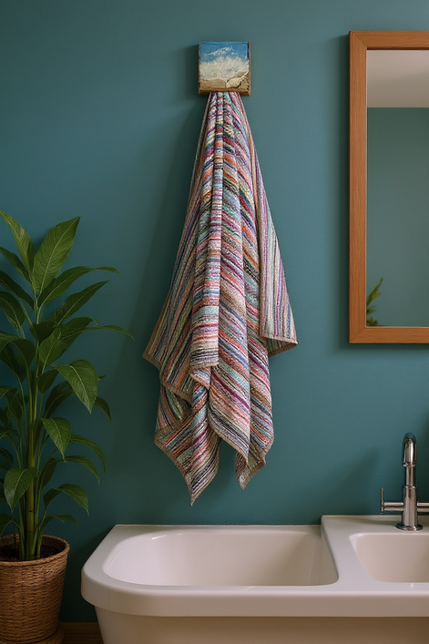 Wave & Hang™ Ocean Towel Hook – Handmade Resin & Exotic Wood Marble Holder by Wave & Hang