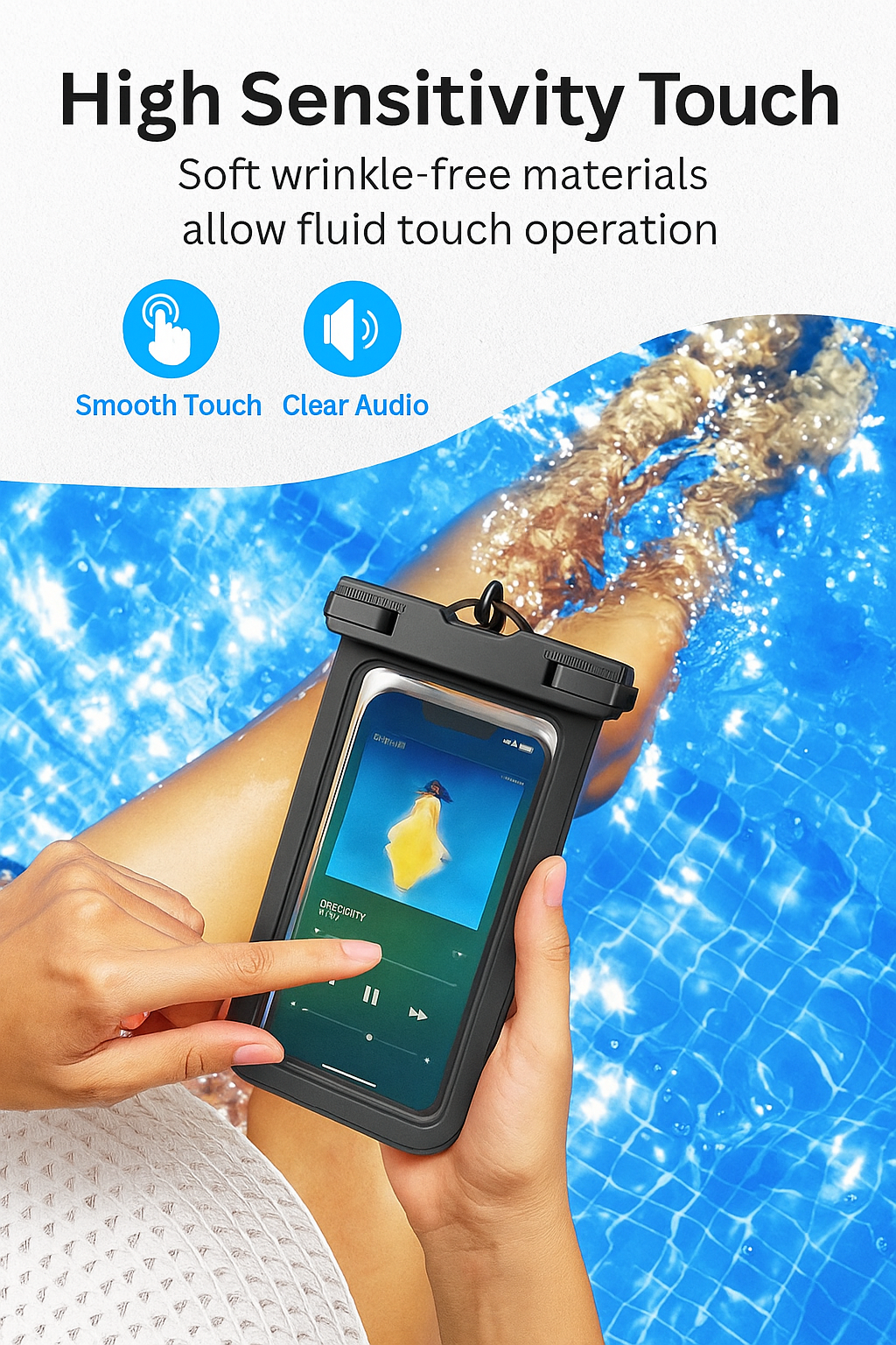 Waterproof Phone Pouch Universal Case for Swimming and Outdoor Sports by Wave & Hang