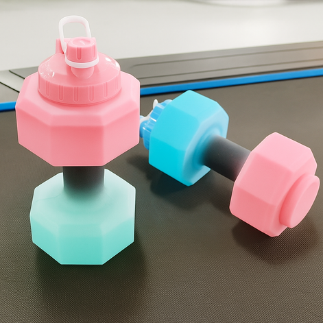 Dumbbell Shaped Sports Water Bottle – 550ml Leak-Proof Fitness Cup by Wave & Hang