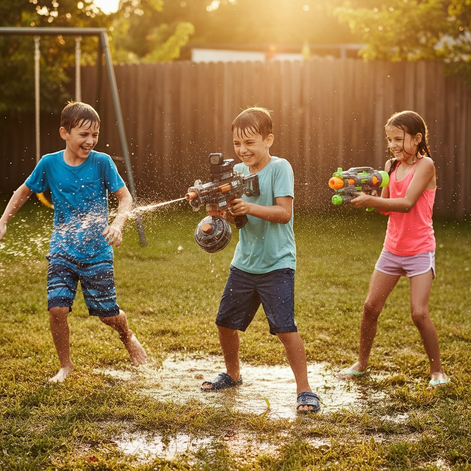 Light UMP45 Electric Water Gun – Automatic Rechargeable Blaster with LED Glow by Wave & Hang