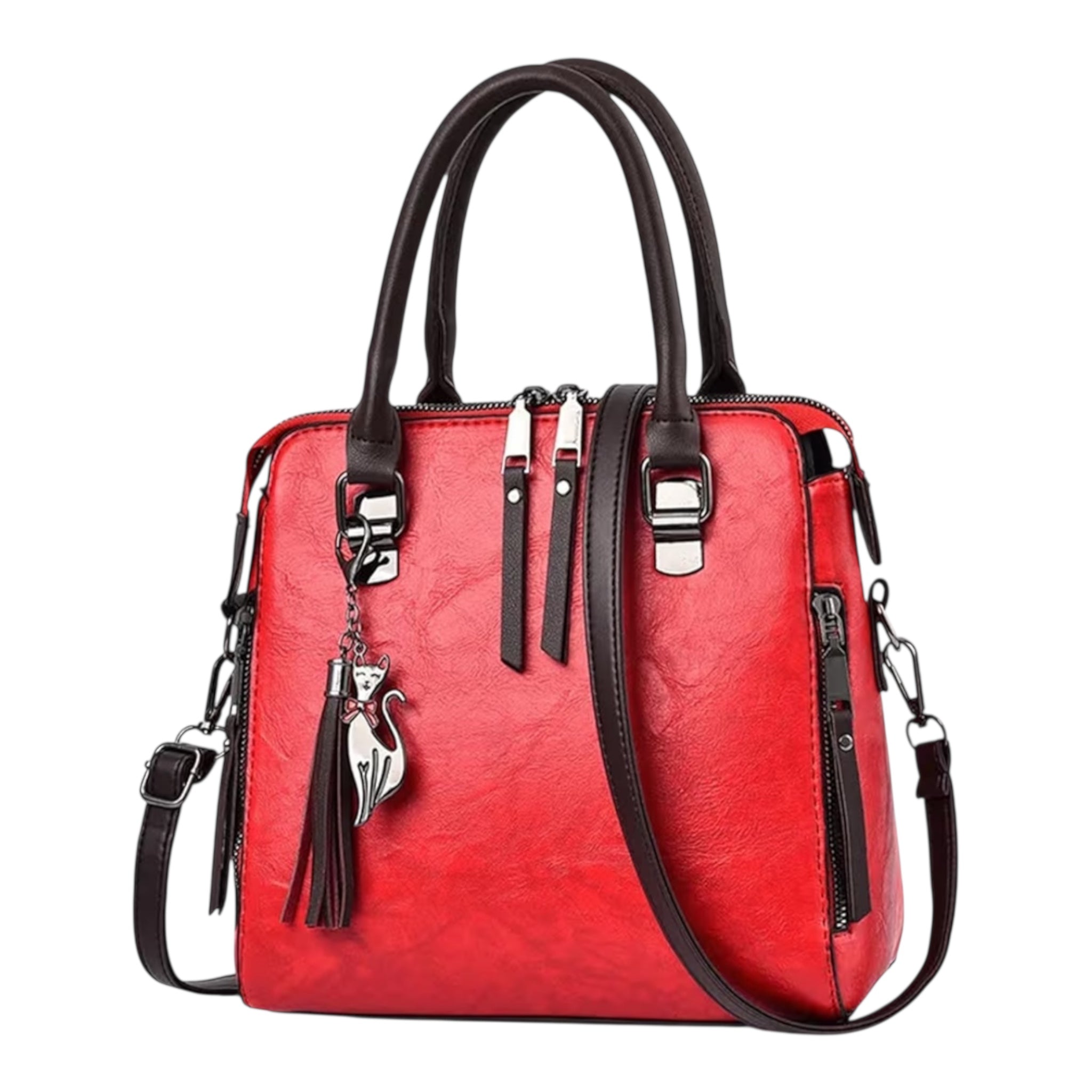 Charming Cat Tote Bag – Stylish PU Leather Purse for Women by Wave & Hang