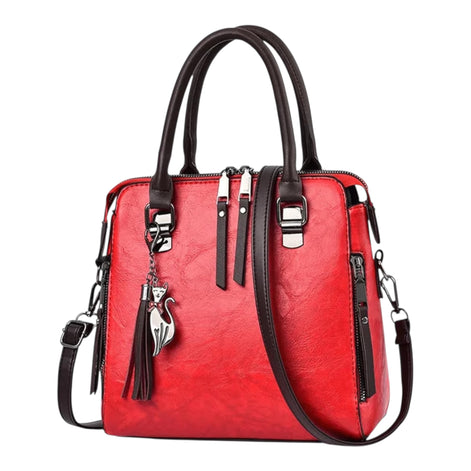 Charming Cat Tote Bag – Stylish PU Leather Purse for Women by Wave & Hang