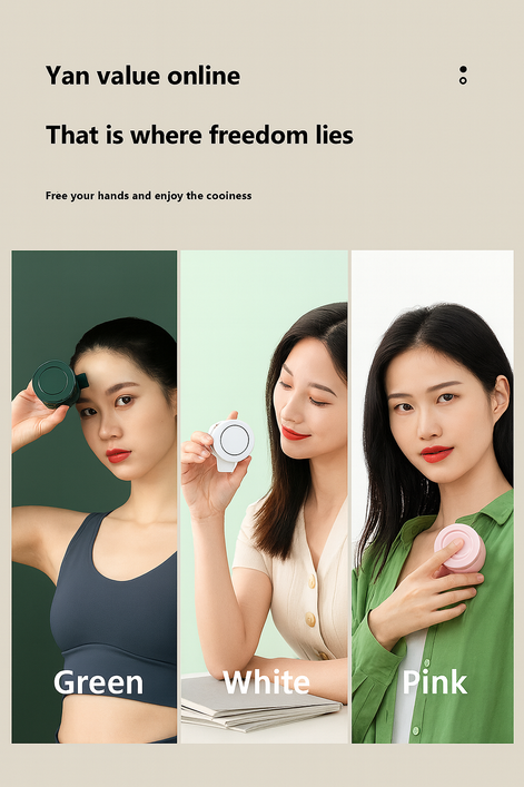 Mini USB Portable Fan – Compact, Quiet, Rechargeable with 3-Speed Settings by Wave & Hang