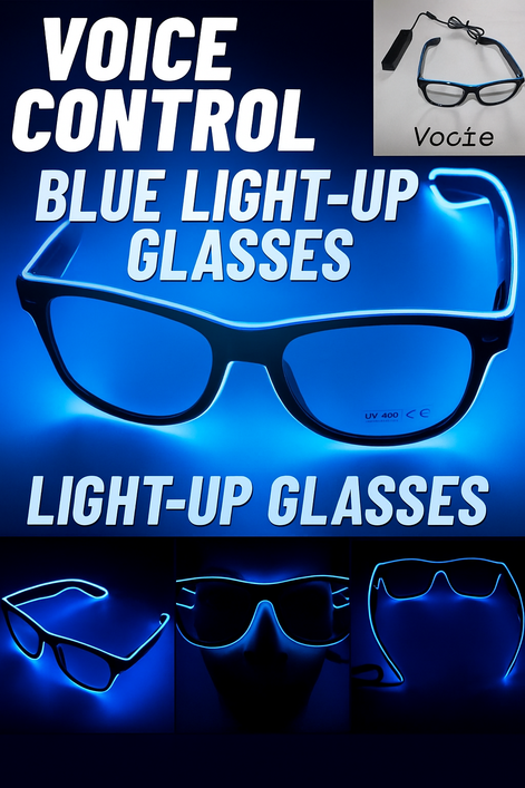 LED Neon Glasses – Voice-Activated Party Shades for Raves by Wave & Hang