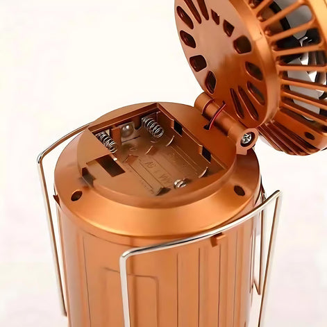 Portable Hand Crank Solar Lantern with Fan & USB Charger – LED Camping Light for Outdoor & Emergency Use by Wave & Hang