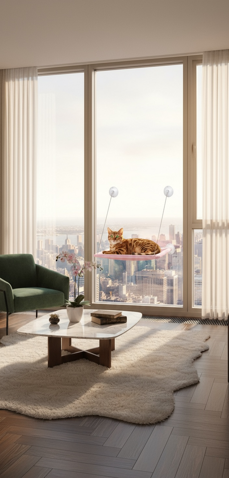 Pet Window Hammock – Cat Hanging Bed by Wave & Hang