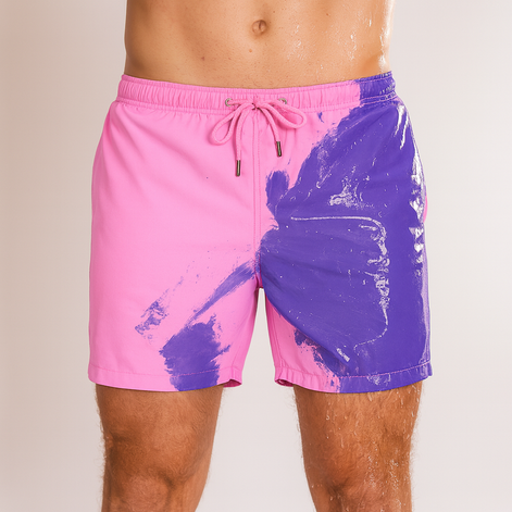 Color-Changing Beach Shorts – Heat & Water Reactive Swimwear by Wave & Hang