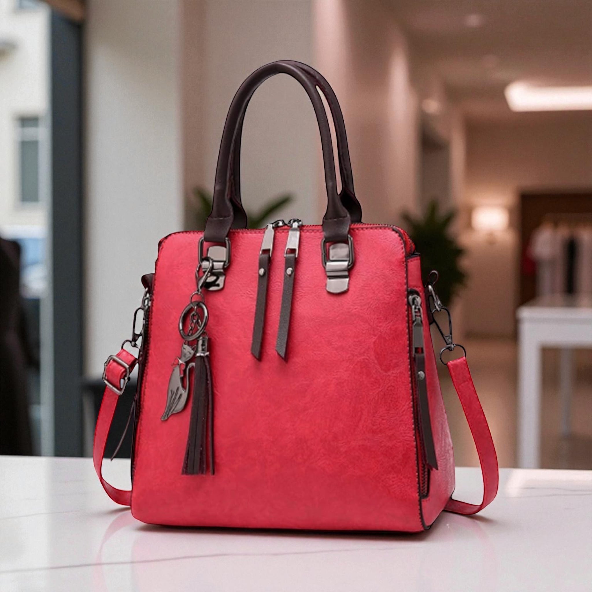 Charming Cat Tote Bag – Stylish PU Leather Purse for Women by Wave & Hang