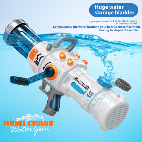Gatling Hand-Crank Water Gun – Rapid-Fire Soaker for Ultimate Summer Battles by Wave & Hang