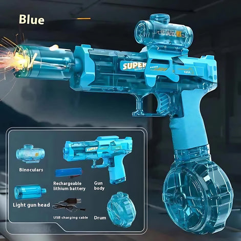 Ice Rat Electric Water Gun High Speed Rechargeable Blaster with LED by Wave & Hang
