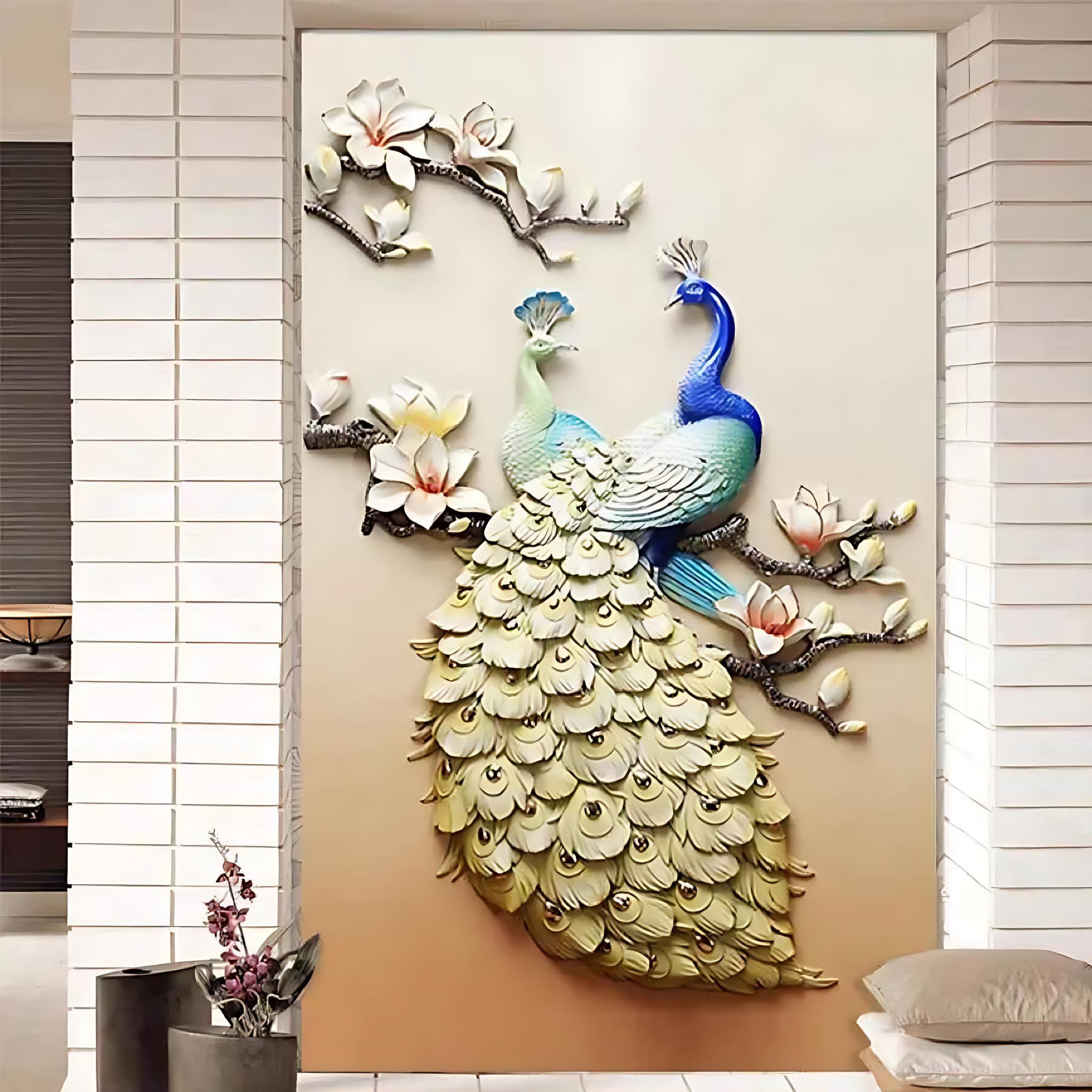 5D Diamond Peacock Painting | Sparkling Wall Art for Living Room Decor