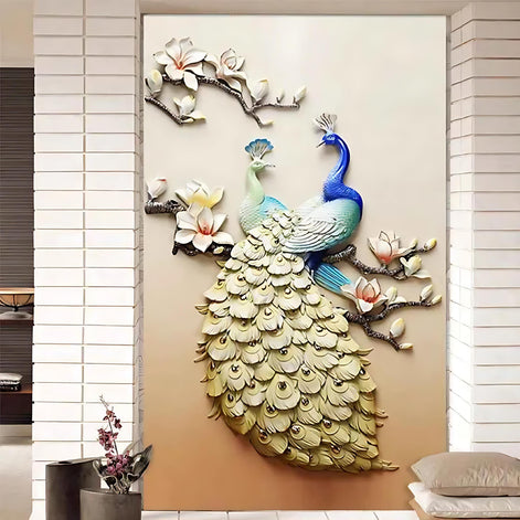 5D Diamond Peacock Painting | Sparkling Wall Art for Living Room Decor