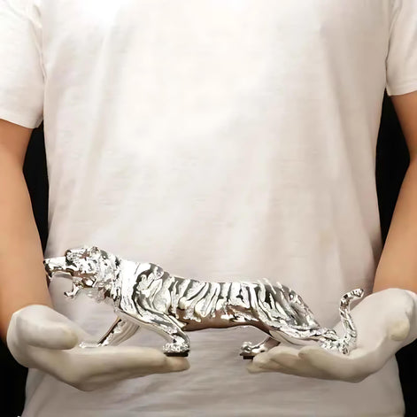 Luxury Resin Tiger Figurine | Strength & Wealth Symbol by Wave & Hang