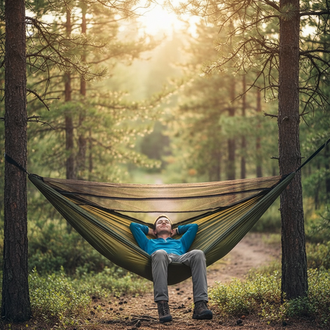 Homithley Camping Hammock - Lightweight with Mosquito Net, Portable