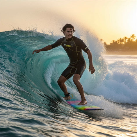 Pro Surf – Men’s Back Zipper Neoprene Wetsuit (Short Sleeve Diving Suit) by Wave & Hang