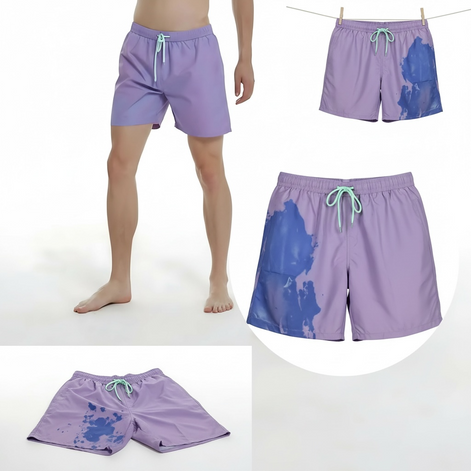 Color-Changing Beach Shorts – Heat & Water Reactive Swimwear by Wave & Hang