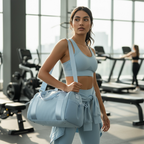 Sports Duffel Bag Lightweight Nylon Water Resistant Shoulder Strap by Wave & Hang