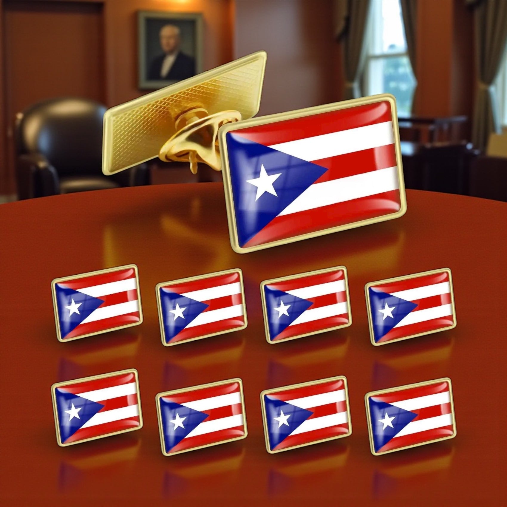 Puerto Rico Flag Pins 12 Pack Durable Metal Lapel Badges For Pride Premium Electroplated Finish by Wave & Hang