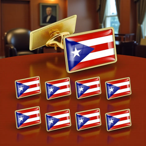 Puerto Rico Flag Pins 12 Pack Durable Metal Lapel Badges For Pride Premium Electroplated Finish by Wave & Hang