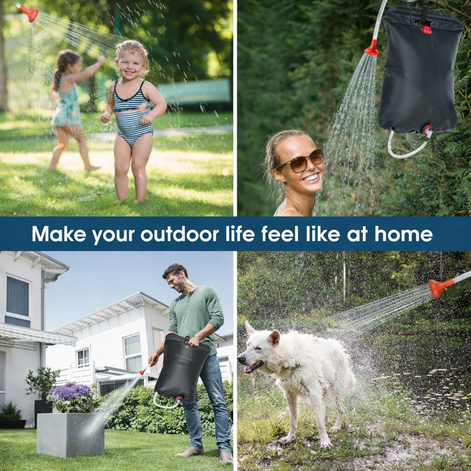 Solar Shower Bag by Brand Name - 5 Gallons with On/Off Shower Head