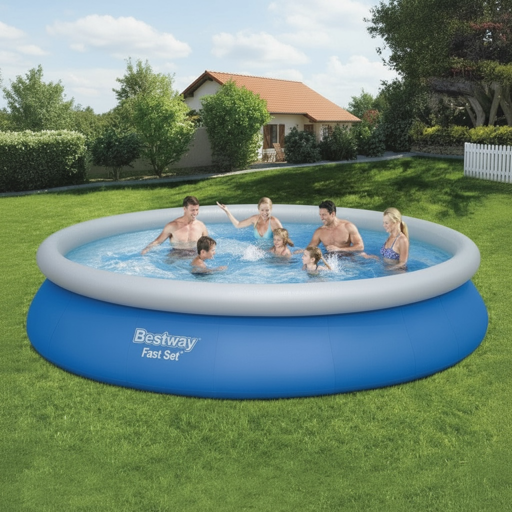Bestway Inflatable Family Pool 300x76cm Large Above Ground by Wave & Hang